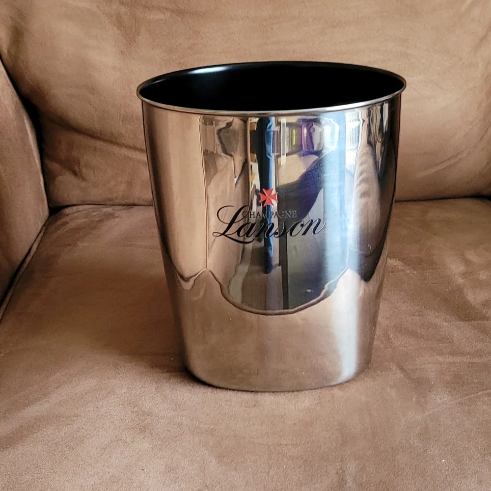 Vintage French Lanson Champagne Metal Ice Bucket